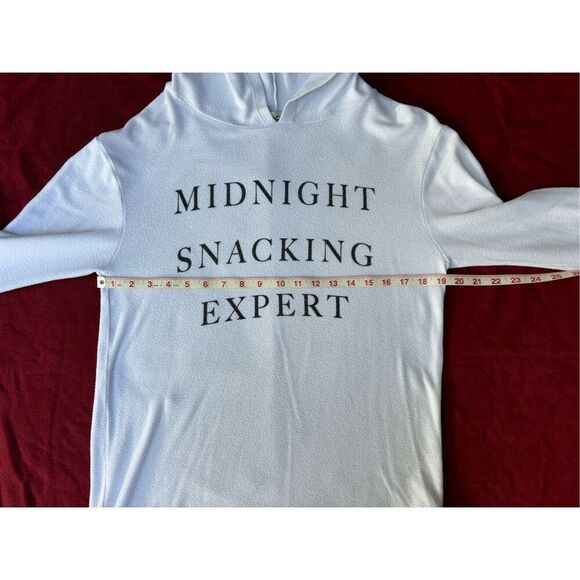 Wildfox Womens White Midnight Snacking Expert Long Sleeve Pullover Hoodie Medium - Picture 2 of 6
